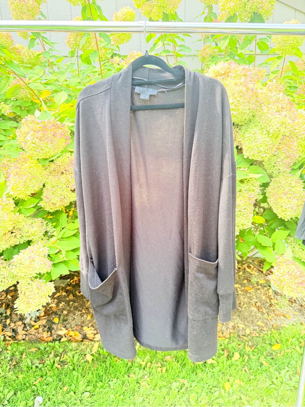 Sanctuary Black Open-Front Pocket Cardigan